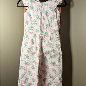 Janie and Jack Girls Floral Sleeveless Jumpsuit - Pink & Mint